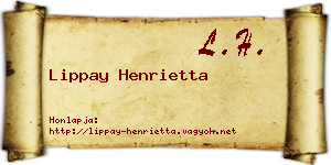Lippay Henrietta névjegykártya